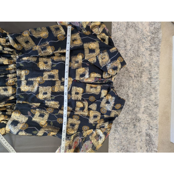 Vintage 1960s Oscar de la Renta boutique maxi dress in black and gold metallic - Picture 13 of 16